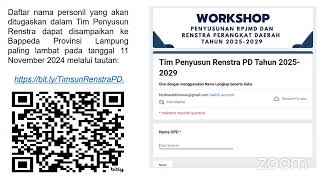 Workshop Penyusunan RPJMD dan Renstra Perangkat Daerah Tahun 2025-2029 Day 2 _6-11-2024