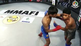 Bishavdeep Singh Vs Anirudh Nikam Junior U16 MMA Org by- MMAFI Mixed Martial Arts Federation India.