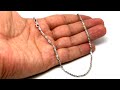 sterling silver rhodium plated sparkle chain necklace 2.2mm