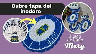 Cubre tapa del inodoro a crochet  - Juego de baño a crochet modelo Mery - canal ( Yessi Crochet  )