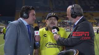 Diego Maradona Shuts Down In Bizarre Post Match Interview With ESPN Reporters   YouTube