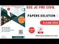 SSC JE PRE CIVIL 5 June 2024 Paper Solution With Pdf SSC JE Previous year papers solution with Pdf