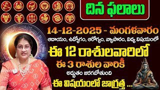 Daily Panchangam - Rasi Phalalu Telugu | January 14th Tuesday 2025 Rasi Phalalu | Raghu Priya