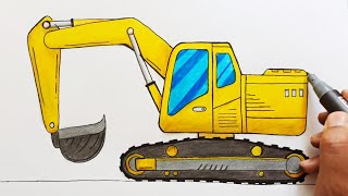 How To Draw an Excavator easy step by step