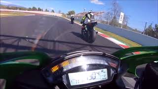 ZX10R 2017 vs Yamaha R1 2015 in Barcelona - HD