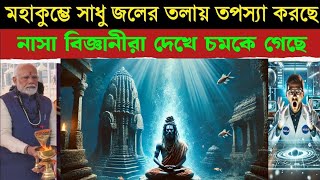 মহাকুম্ভে গঙ্গার নিচে জলের তলায় সাধু গভীর তপস্যা করছে। underwater Sadhu meditation#mahakumbh2025