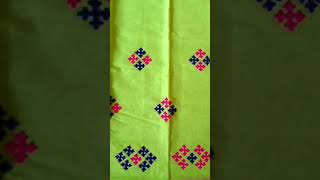 Hand Embroidery Mekhela Sador/Gujrati Embroidery Design/Easy Embroidery Design