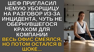 ШЕФ ПРИГЛАСИЛ НЕМУЮ УБОРЩИЦУ НА РАЗГОВОР ИЗ-ЗА ИНЦИДЕНТА, ЧУТЬ НЕ ОБЕРНУВШЕГОСЯ КРАХОМ ДЛЯ КОМПАНИИ…