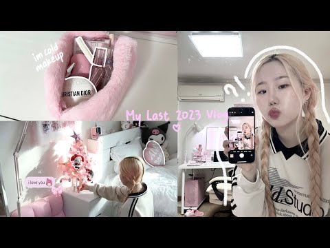 Last 2023 vlog/Vlogmas, Makeup, Korea cafe