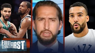 Nets initially wanted Tatum-Brown package in KD trade, T-Mac slams Rudy Gobert | FIRST THINGS FIRST