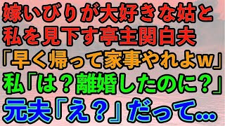 【スカッとする話】嫁いびりが大好きな姑と私を見下す亭主関白夫「早く帰ってきて家事やれよw」私「は？私たち離婚したじゃんw」→元夫の大きな勘違いに腹筋崩壊www