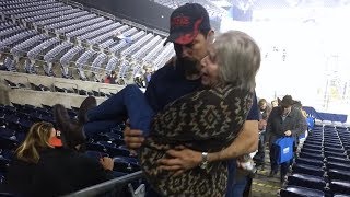 Watch Hero Firefighter Carry Struggling Elderly Woman Up Stadium Stairs