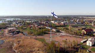 Haminan 100m lipputanko ja suurlippu I Europe's tallest flagpole in Hamina