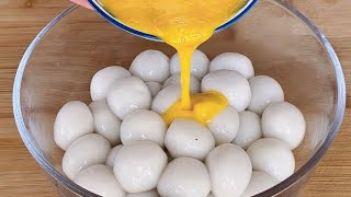 Female chef 👨‍🍳 Incredible 😋 Crispy fried glutinous rice balls 🔥 Kids Snack 💯 Super Easy Recipes