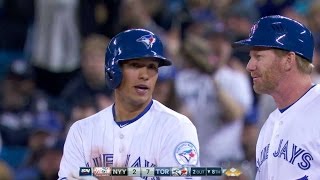 NYY@TOR: Goins lines an RBI single to center field