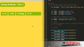 Tutorial JavaScript for beginners #21 String Methods Part 2 # M Tutorial