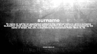 What does surname mean