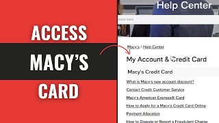 How To Access Macy’s American Express Card Account