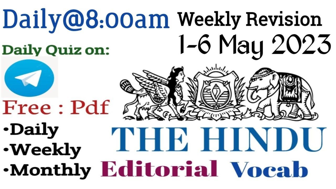 Weekly Revision The Hindu Editorial Vocabulary I The Hindu Vocab