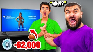 Little Brother Makes Me ANGRY After Stealing My V-BUCKS! 😡