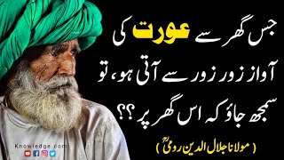 RUMI | Jis Ghar Say AURAT Ki Awaaz Zor Zor Say Aati Ho, To Samajh Jao | Knowledge .com