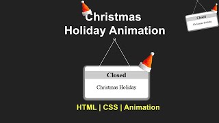 Christmas Holiday Cardboard Using HTML and CSS | Create Animated Christmas Cardboard Hanging Effect
