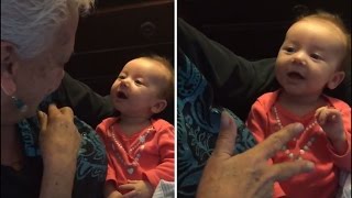 Watch 8-Week-Old Baby Smile As Deaf Grandma Teaches Her Sign Language