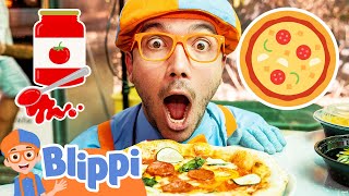 Blippi Makes a Yummy Pizza! Educational s for Kids
