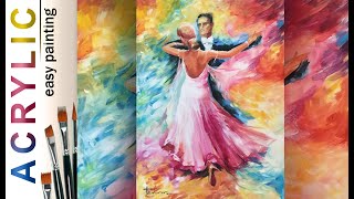 Waltz. Romantic dance couple. 🎨ACRYLIC How to paint. DEMO