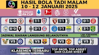 HASIL BOLA TADI MALAM 12 Januari 2025 - BRI Liga 1, FA Cup, Serie A Italia, Laliga, Bundesliga