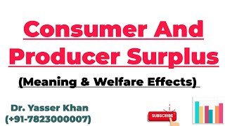 Consumer Surplus And Producer Surplus | Welfare Effects | Consumer's Surplus | Producer's Surplus