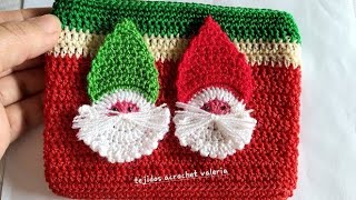 lo mejor q vas hacer para vender O  REGALAR EN  navidad MONEDERO de papá noel tejidos a crochet