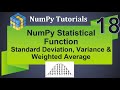Machine Learning Tutorial Python NumPy : 18. Statistical Functions | Standard Deviation & Variance