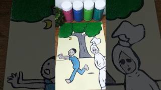 MIMPI DIKEJAR POCONG//MEWARNAI GAMBAR DENGAN PASIR WARNA