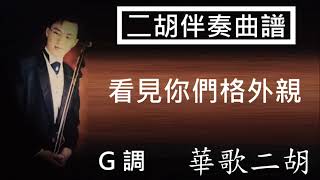 看見你們格外親 G調 二胡伴奏