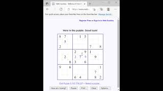 Web Sudoku Evil Puzzle 5,115,776,527