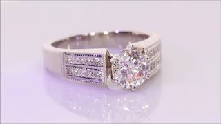 1.57 ctw Diamond Engagement Ring - Round Cut F SI2 | BigDiamondsUSA