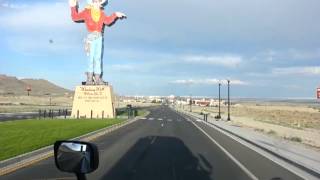 Big cowboy welcomes me to West Wendover