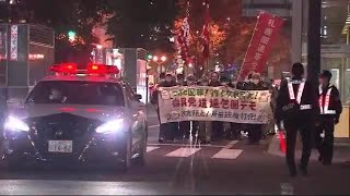 「安倍元首相の国葬は反対！」札幌中心部でデモ行進 市民有志「法的根拠がない」自民党北海道前で反対訴え (22/09/22 15:25)