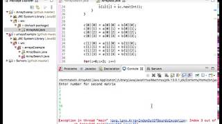 Matrix addition in java