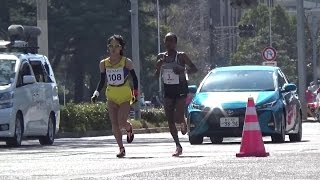 名古屋ウィメンズマラソン2017 27km地点 キルワ、安藤友香選手など実業団選手通過