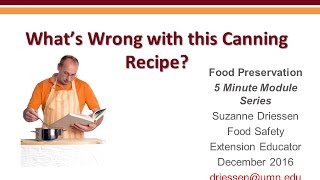 What is Wrong with this Canning Recipe