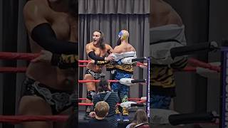 Chris Masters lays a huge #chop on the bare chest of Brandon Cuttler