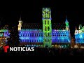 La capital belga se abre a la Navidad con un espectáculo de luces | Noticias Telemundo