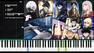 50 ANIME SONGS IN 15 MINUTES!!! （アニソンメドレー）// Synthesia Tutorial + Sheets