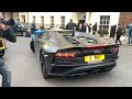 supercar convoy takes over a london street plus a gold mclaren senna hypercars supercar spotting