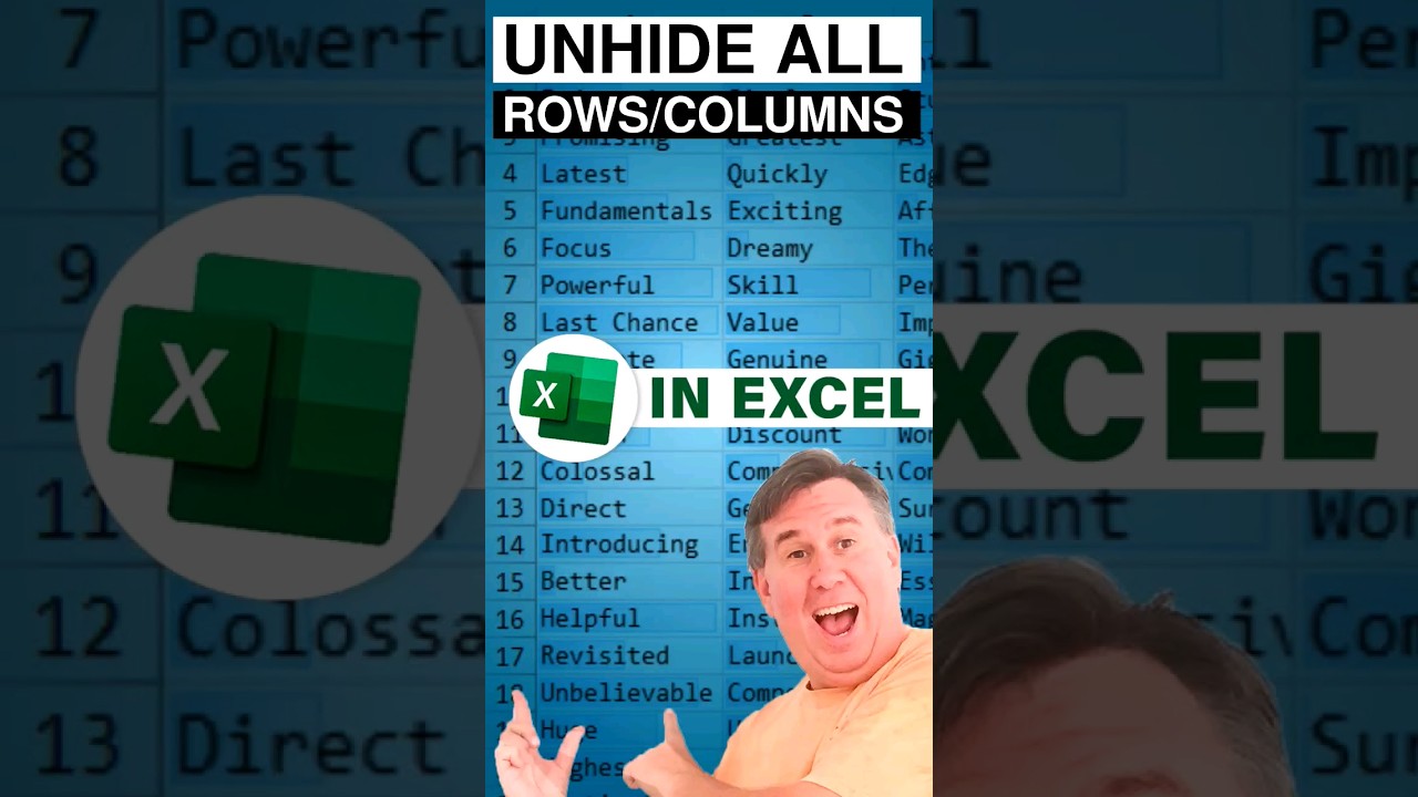 Excel: показать все строки и столбцы #shorts #excel #excelsolutions #excelhacks — Эпизод S0005