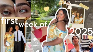 first week of 2025 💐💛shopping, wedding prep!!! Nails, brows, lash lift + GRWM