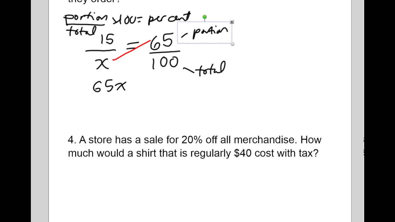 Percent Applications Worksheet
