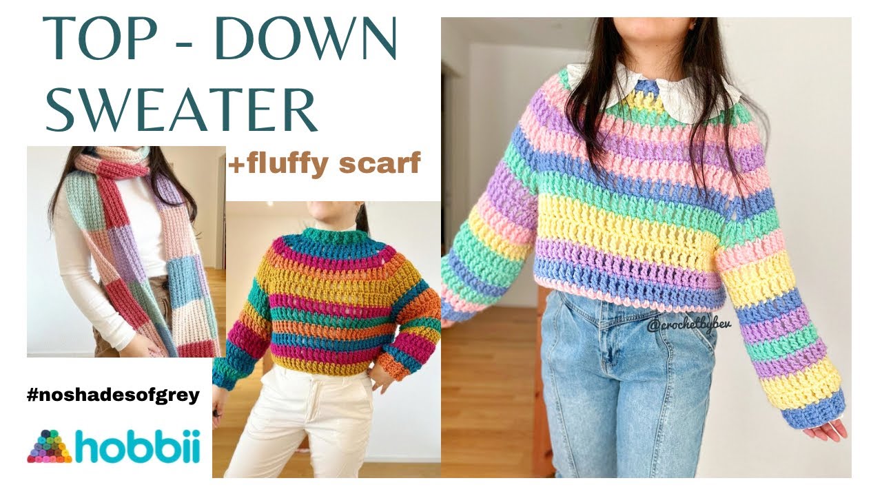 Crochet Top Down Sweater Crochet By Bev Youtube